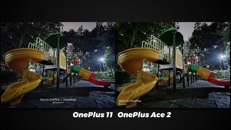 Ảnh ban đêm trong điều kiện thiếu ánh sáng được chụp bởi OnePlus Ace 2 và OnePlus 11 Ảnh ban đêm trong điều kiện thiếu ánh sáng được chụp bởi OnePlus Ace 2 và OnePlus 11