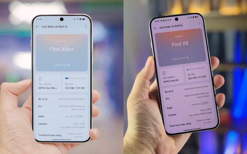 So sánh OPPO Find X8S Plus vs OPPO Find X8
