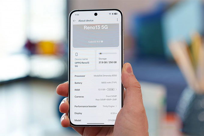 Hiệu năng Oppo Reno 13 12GB/256GB mạnh mẽ