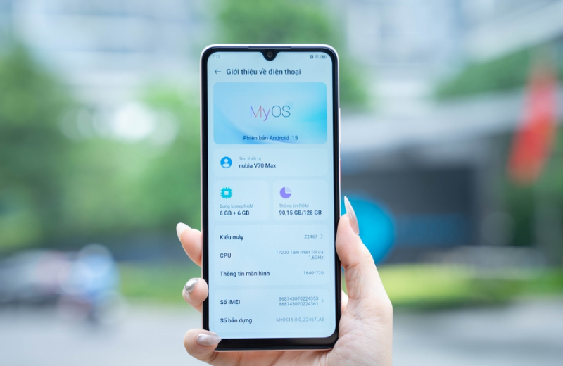 ZTE Nubia V70 Max sử dụng hệ điều hành MyOS AI