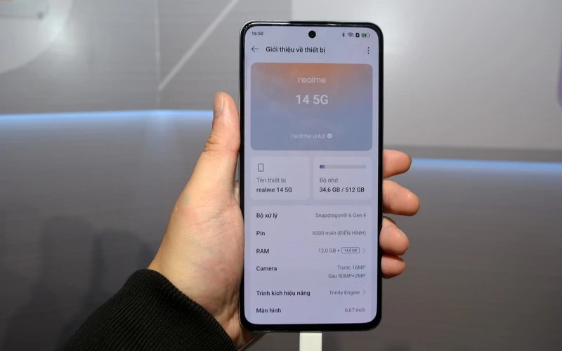 realme 14 5G có hiệu năng ổn định nhờ chip Snapdragon 6 Gen 4 (4 nm)