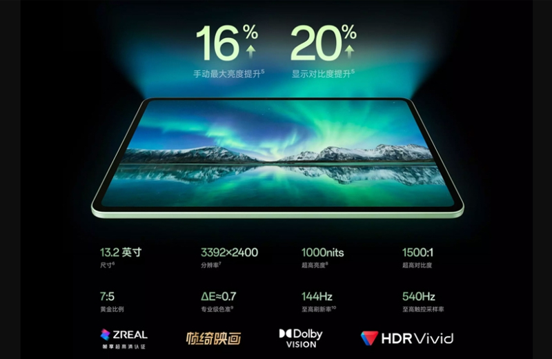 Màn hình LCD kích thước 13,2 inch, tần số quét 144Hz