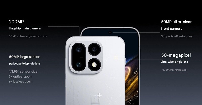 OnePlus 16 có 3 camera sau với cảm biến chính 200MP